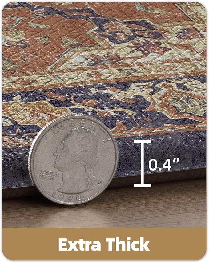 Color&Geometry Anti Fatigue Kitchen Mats for Floor 24x87, Vintage Decor, Easy Clean, Waterproof & Oil Proof, 0.4" Thick Cushioned, Non-Slip Kitchen Runner Rug for Sink, Laundry, Office, Warm Coral