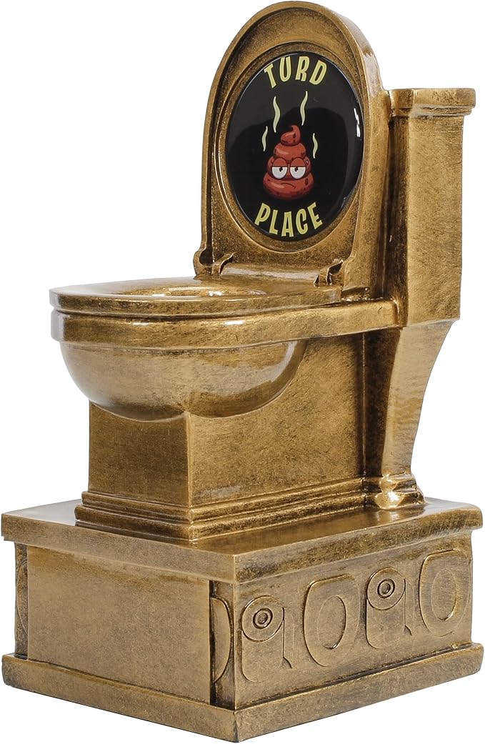 Decade Awards Action Pedestal Gold Toilet Bowl Trophy with Optional Inserts - Custom Engraved Plate On Request (7 Inch Tall)