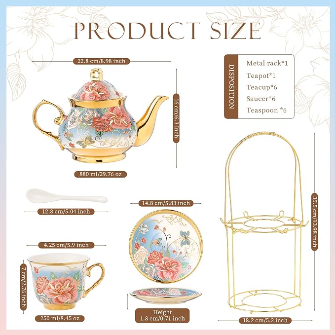20 Pieces Porcelain Tea Set - Image 2