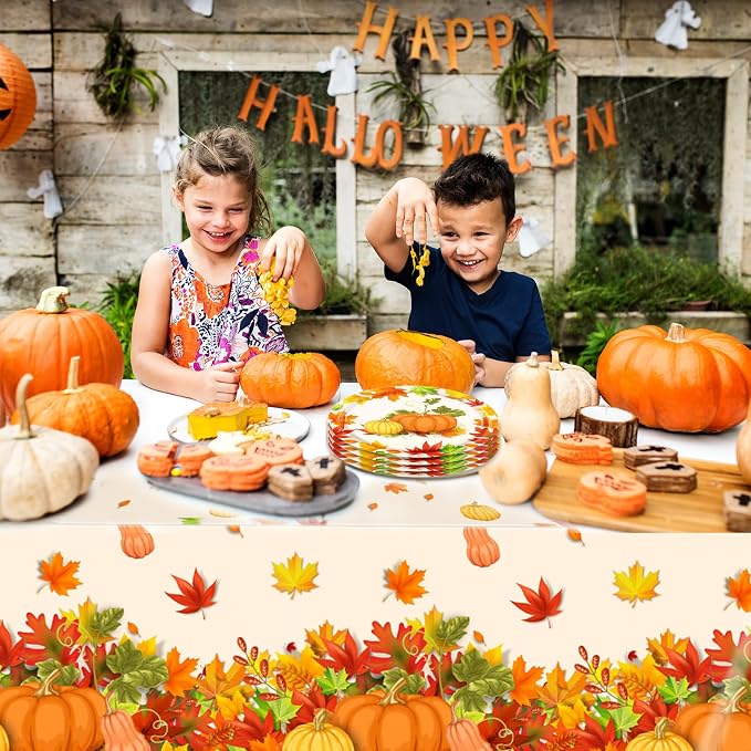 41Pcs Thanksgiving Party Decorations, Fall Paper Plates Napkins Tablecloth - Image 7