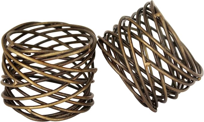 ITOS365 Handmade Round Mesh Napkin Rings Holder - Image 3