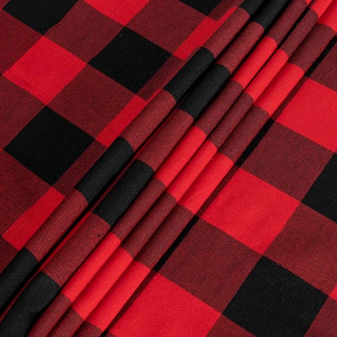 ShinyBeauty Checked Square Tablecloth 54x54-Inch Red and Black Buffalo Plaid - Image 6
