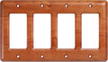 Four Switch Plate Covers Cherry Wood Quad Toggle 4 Light Switch Cover Elegant Design Durable Construction Ideal for Home Office Decor