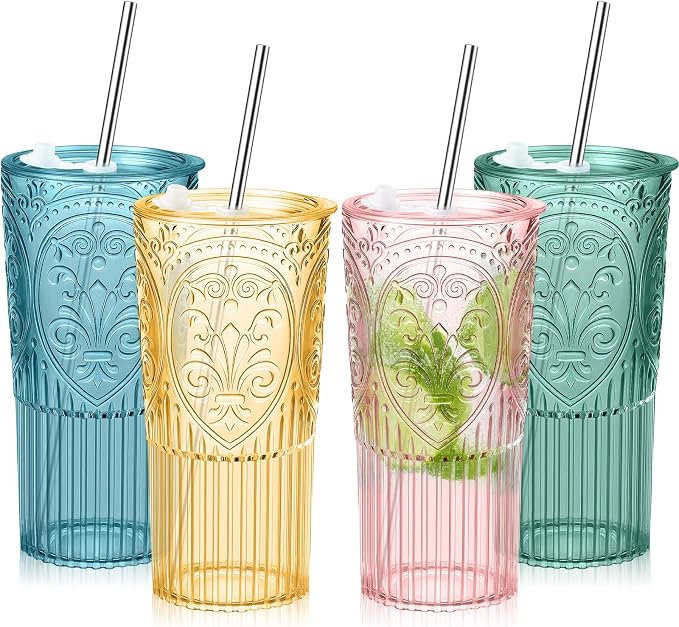 4 Set 20oz Vintage Plastic Tumbler by Unknown