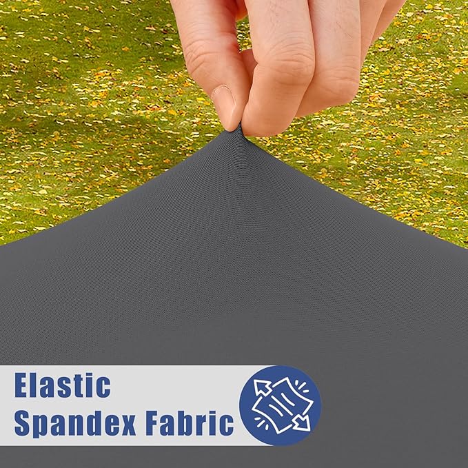 Spandex 4 Foot Rectangle Table Cloth 2 Pack, Elastic Fitted Tablecloths for Picnic, Stretch Washable Patio Table Cover for Outdoor, Camping, Banquet and Parties (Dark Grey, 30"x48")