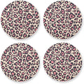 Leopard Pattern Pink Black Hawaiian 4 Pcs Coasters by KLL