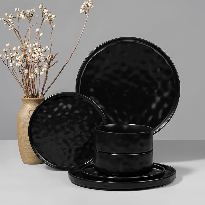 HaWare Dinnerware Sets, 6-Piece Plates and Bowls Set, Stoneware Dish Set by HaWare