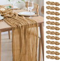 Asee'm 12pcs Cheesecloth Table Runner 120 Inches Long Khaki Boho Gauze Cheese by Aseem
