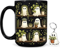 Hyturtle Cute Ghost Plant Mug 15 Oz And Keychain Book Lover Gifts | Book Gifts by Hyturtle