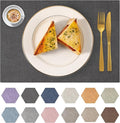 Faux Leather Placemats Set of 4 Washable PU Table mats for Kitchen Table - Heat Resistant, Waterproof, Easy Clean, Anti Slip 11.8" x 17" (Dark Grey-4 Pack)