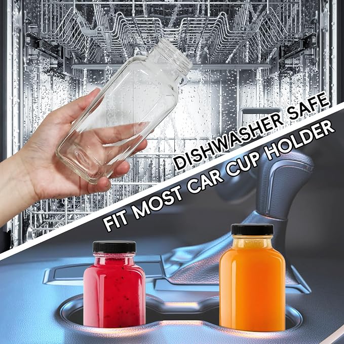 8 oz Glass Juice Bottles with Lids 12-Pack - Image 7