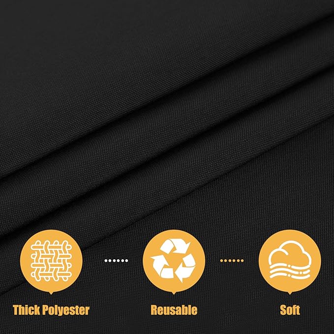 Smiry 4 Pack Rectangle Table Cloth, Waterproof Anti-Scratch Polyester Tablecloth, Decorative Washable Fabric Table Cover for Dining, Buffet, Parties and Outdoor, 54x78, Black