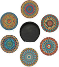 6 Pcs Mandala Drink Coasters by Cayiibe