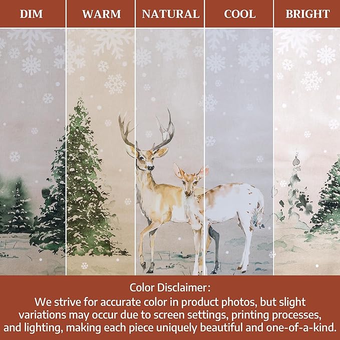 Maison d' Hermine Table Cloth Rectangle Table 100% Cotton 60 x 120 Inches Fall Tablecloth Reusable Everyday Use for Thanksgiving Christmas Decorations Dining Farmhouse Party (Deer in The Woods)