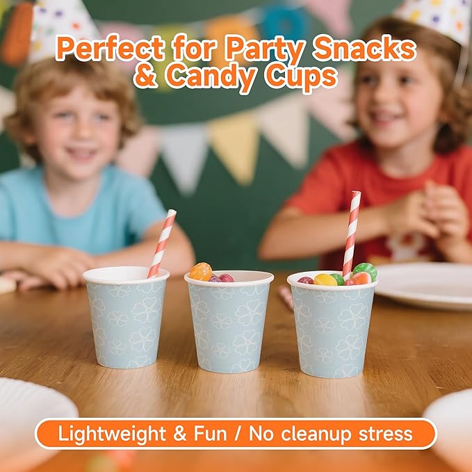 600 Pack 3 oz Bathroom Cups, Disposable Paper Cups with Rolled Rim, Small Paper Mouthwash Cup for Guest Bathrooms, Vanity & Office Use, Mist blue