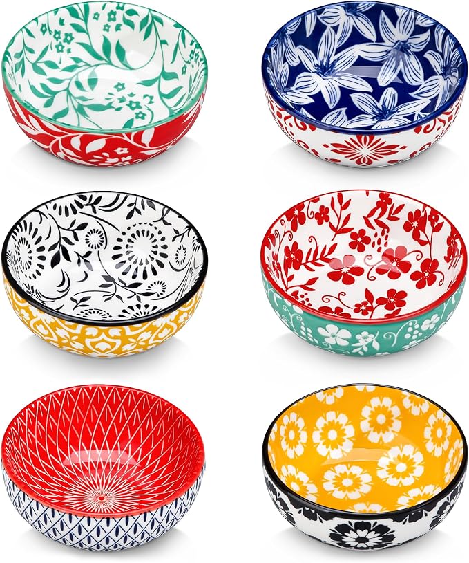 vancasso SELENE 2.7 Oz Ceramic Mini Dipping Bowls Set of 6, 3 Inch | by vancasso