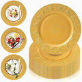 PROY 50 Pcs Gold Charger Plates Bulk, Premium Gold Round Chargers for Dinner Plates, Table Chargers for Table Setting, Wedding