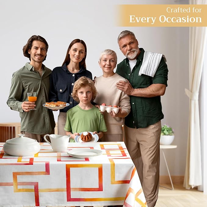 Maison d' Hermine Table Cloth Rectangle Table 100% Cotton 60 x 120 Inches Tablecloth Reusable Decorative for Dining Room Farmhouse Home Valentines Day Decorations Spring Summer - Summer Maze