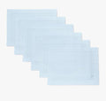 Solino Home Linen Cloth Placemats Set of 6-100% Pure Linen Hemstitch Light Blue Placemats 14 x 19 Inch - Classic Hemstitch Table Place Mats for Winter, Spring, Easter