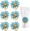 Kesote Daisy Flower Napkin Rings Set of 6, Bee Floral Style | Bee Party by Kesote
