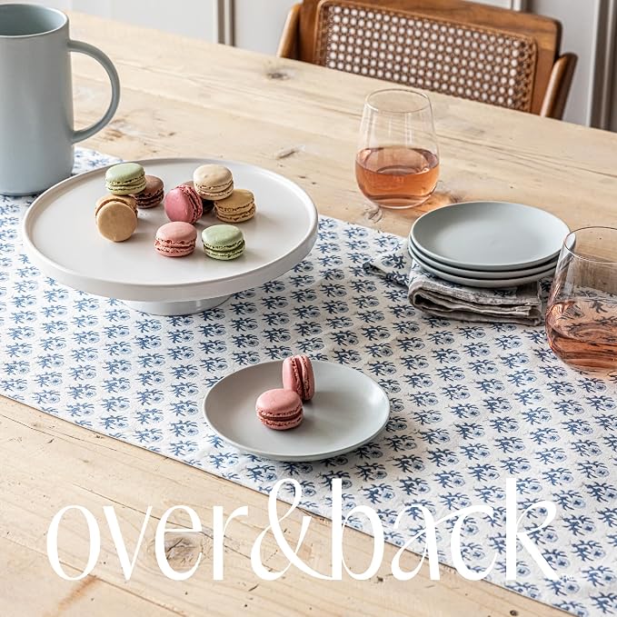Over&Back 18x90 Hand-Blocked Printed Cotton Table Runner - Image 7
