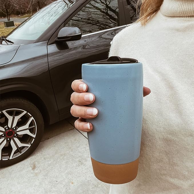 Mora Double Wall Ceramic Coffee Travel Mug - Image 5