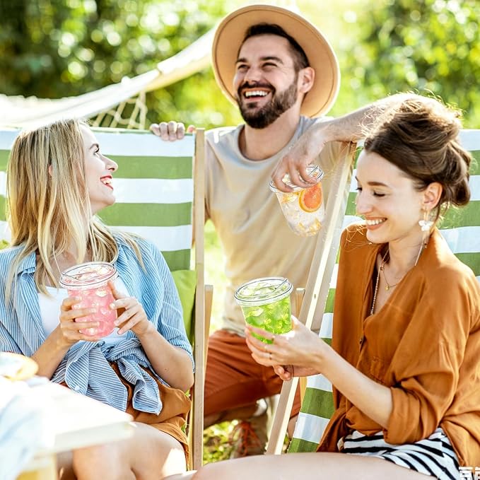 100 Sets 16 oz Clear Plastic Cups - Image 5