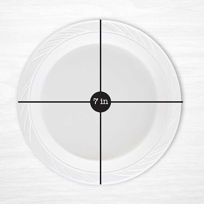 100 Count Disposable 7 Inch White Plastic Plates