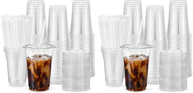 VITEVER [100 Sets - 20oz Clear Plastic Cups by VITEVER