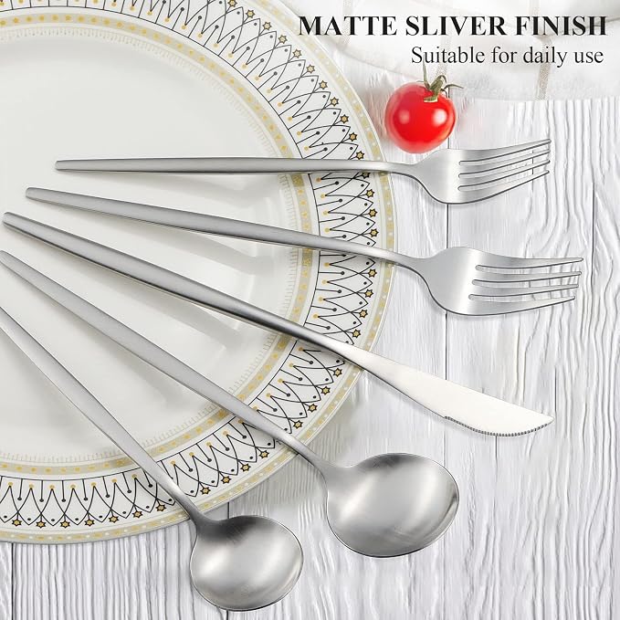 Silverware Set for 4, 20 Piece Flatware Set, Cutlery Tableware set Include - Image 3