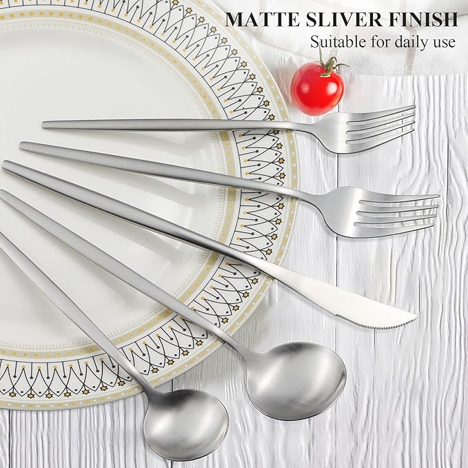 Silverware Set for 8, 40 Piece Flatware Set, Cutlery Tableware set Include - Image 3