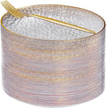 Rubtlamp 200 Pcs Clear Dessert Plates 7" with Forks 7.6",Clear Plastic Cake/Appetizer Platos, Dessert Plates Disposable, Hammered Party Platos Include 100platos and 100forks for Party&Birthday