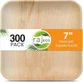 Raj Palm Leaf Plates 7" (300 Pack) Bulk Bamboo plates Disposable, Decorative Compostable Tableware for wedding, Lunch, Dinner, Birthday, Camping, Outdoor BBQ, Picnic