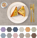 Faux Leather Placemats Set of 6 Washable PU Table mats for Kitchen Table - Heat Resistant, Waterproof, Easy Clean, Anti Slip 11.8" x 17" (Light Brown-6 Pack)