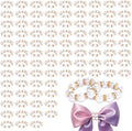 100 Pcs Pearl Napkin Rings - Exquisite Gold Napkin Rings Bulk, Suitable for Table Decorations for Weddings, Family Parties, Engagements, Christmas, Tea Theme, and Other Occasions