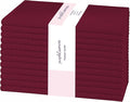 PurpleEssences Set of 12 Cloth Dinner Napkins 100% Cotton 18x18 Inch - Soft Durable Washable - Ideal for Farmhouse Party Fall Thanksgiving - Perfect Everyday Use Table Linen - Burgundy