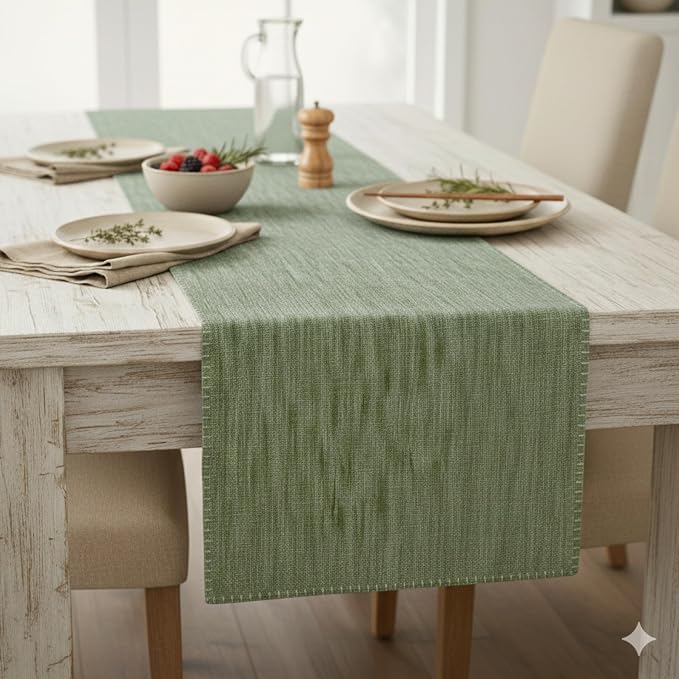 Short Coffee Table Runner Cotton Modern Kitchen Table Runner by OveeshaHomeDecor