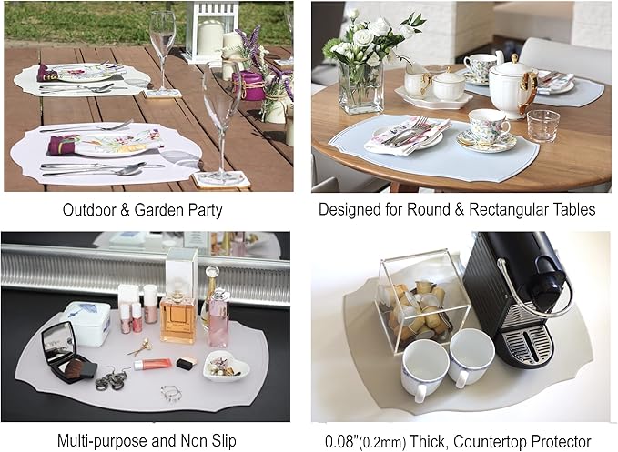 Rommy & Co. Premium Silicone Placemats, Set of 2 (Zen Gray)