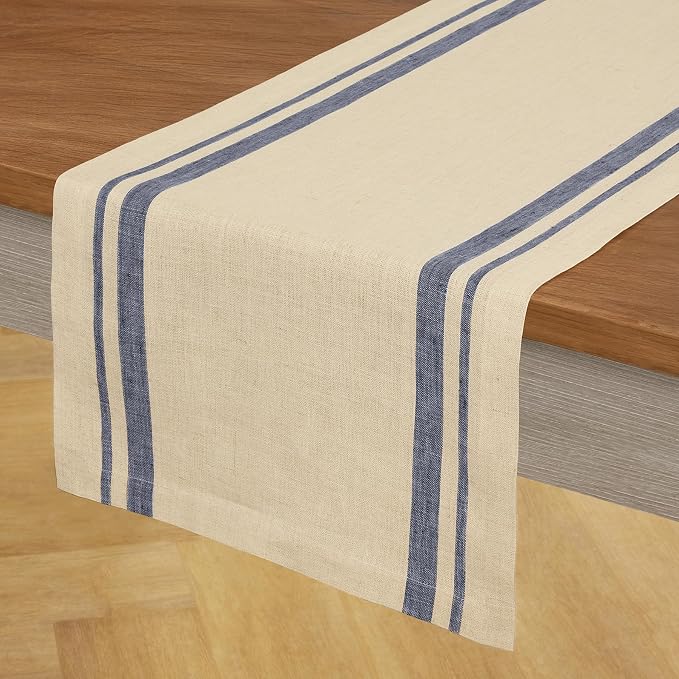 Solino Home 100% Linen Table Runner, 14 x 144 in, mitered corners | Pure Linen - Image 2