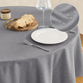 Tablecloth Linen Textured Waterproof & Stain Resistant Table Cloth Wrinkle Free Decorative Fabric Farmhouse Table Cover for Dining/Party/Buffet/Wedding, 60 x 60 Inch, Dark Grey