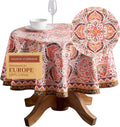 Maison d' Hermine Table Cloth Round Table 100% Cotton 69 Inches Fall Tablecloth Reusable Everyday Use for Thanksgiving Christmas Decorations Dining Farmhouse Party (Damask)