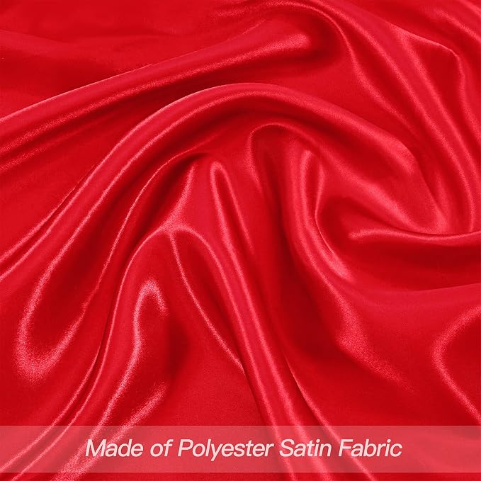 P Pothuiny 12 Pcs Red Satin Napkins 17 x 17 Inch, Satin Cloth Napkins | Square - Image 4