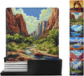 National Parks Coasters Square Leather Drinks Coaster Set by Yopiiefa