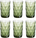 Bandesun Thick Glassware Drinking Glass set of 6 Diamond Kitchen Glasses by Bandesun