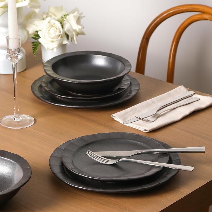 Stone Lain Oasis Stoneware 24 Piece Dinnerware Set, Home Kitchen Dish Set - Image 2