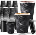 100 Pack 12 oz Disposable Coffee Cups by Sipthene