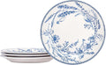 Bico Blue Garden Toile De Jouy Salad Plates Set of 4, 8.75 Inch Ceramic Dessert Plates for Salad, Appetizer, Side Dishes, Microwave and Dishwasher Safe, Gift for Housewarming and Thanksgiving