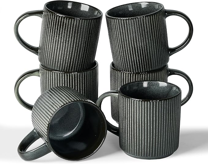 famiware Coffee Mug Set for 6, Star 12 oz Catering Mugs Cup Set by Famiware