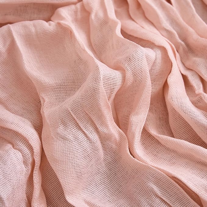 Asee'm 2pcs Cheesecloth Table Runner 120 Inches Dusty Pink Boho Gauze Cheese - Image 5