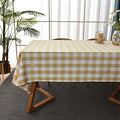 Gingham Table Cloth for Rectangle Tables Yellow Checkered Plaid Tablecloth Heavy Duty Cotton Blend Washable & Wrinkle Table Cover for Outdoor Kitchen Dining Picnic Camping (52x98 Inch)